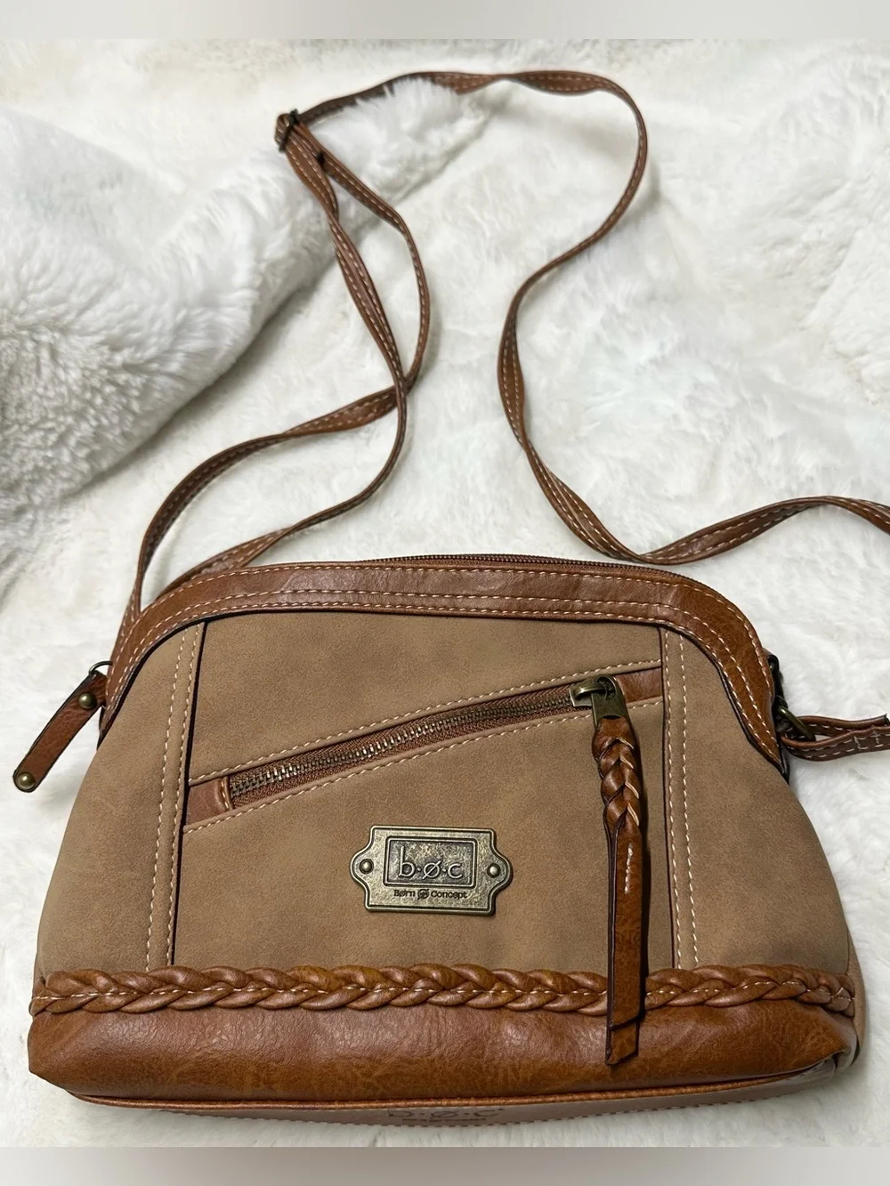 Brown BOC crossbody purse braided bag